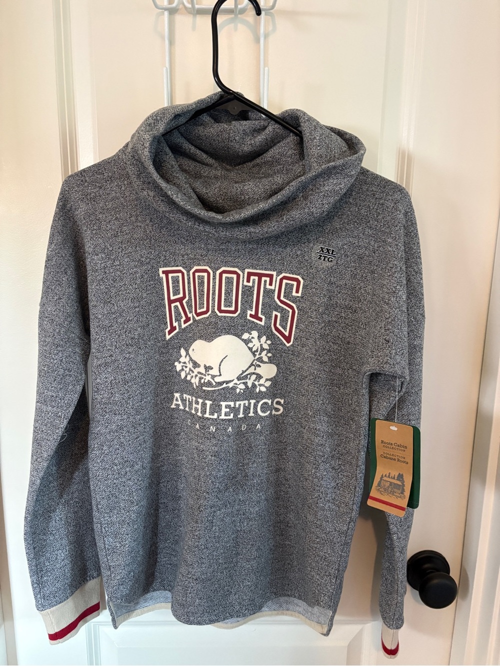 Roots Kids Grey Athletic Pullover with cowl neck